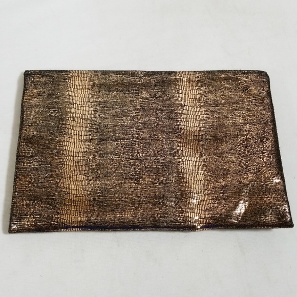 BCBGMaxAzria Gold Snake Embossed Clutch - Picture 3 of 7